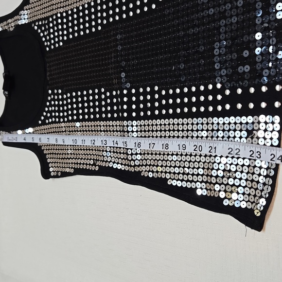 Glamorous Sequin Black and Silver Tank Top - Picture 8 of 8